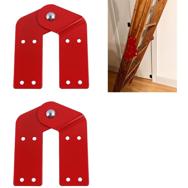 Charnière d'échelle de grenier Tige d'attache d'échelle à chevrons Accessoires d'échelle de grenier (2Pcs)