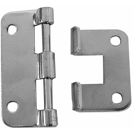 Charnière dégondable métal blanc 58 x 46 mm – Lot de 10 pièces – Pour meubles – Charge maximale élevée