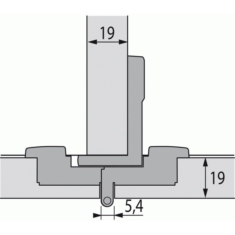Charnière dissimulée à une articulation45063ZDG zingué
