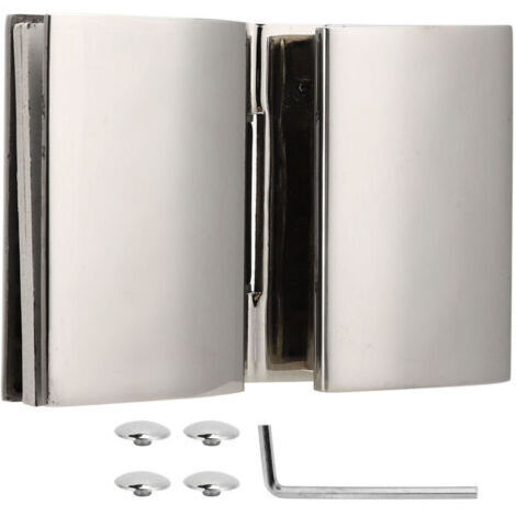 Charnière Double Face Inox pour Porte de Douche en Verre, Charnière de Salle de Bain
