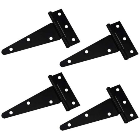 Charnière en forme de T charnière triangulaire robuste charnière en forme de T triangle galvanisé 4 pouces noir peut être utilisé pour suspendre les portes d'armoires porte de jardin boî