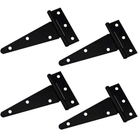 Charnière en forme de T charnière triangulaire robuste charnière en forme de T triangle galvanisé 4 pouces noir peut être utilisé pour suspendre les portes d'armoires porte de jardin boî
