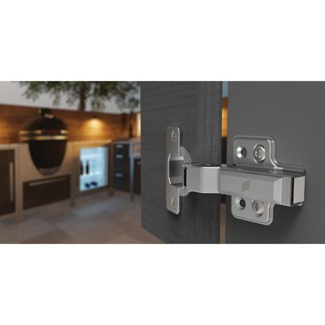 Charnière en inox Veosys amorties - 105° - à visser - entraxe 52 - coudure 9.5 - HETTICH FRANCE SCS