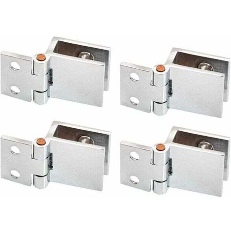 Charnière en Verre en Alliage,4 Pcs Clip de Porte en Verre Charnière pour Porte en Verre 0 Degrés, Sans Perçage de Verre à Charnière pour Porte en Verre de Meuble de Cuisine Vitrine(Verre de 5-8mm)