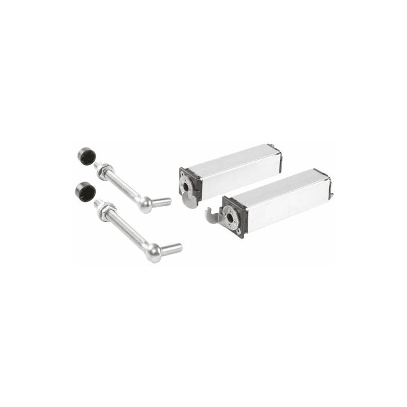 Paire de charnière à ressort pour portillon / tige filetée 130mm / profil carré 40 x 40 mm Locinox