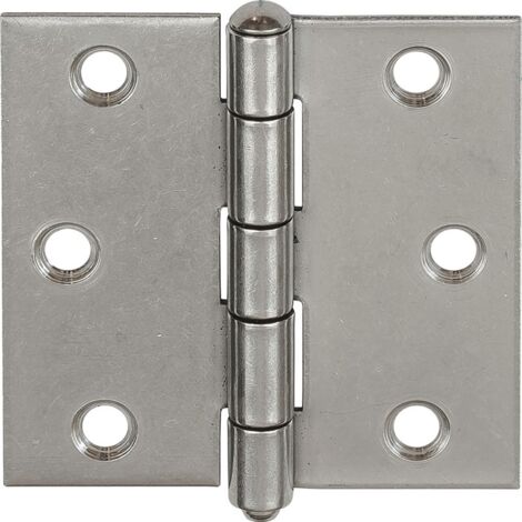 Charnière forte 75x75 mm Acier inoxidable (Par 12)