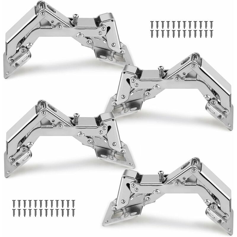 Charnière hydraulique à tampon sans trou Charnière à grand angle sans trou avec amortissement 4pcs