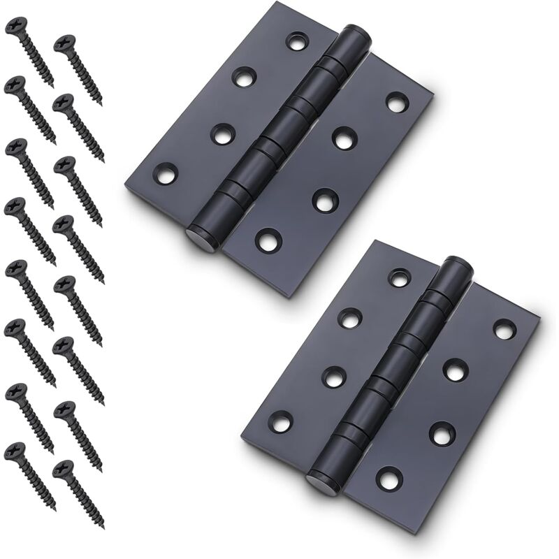 Charnière Inox, Charnières de Porte, Charnières de Porte en Acier Inoxydable, Charnière avec 16 vis, Paumelle pour Portes Intérieur et Extérieures,