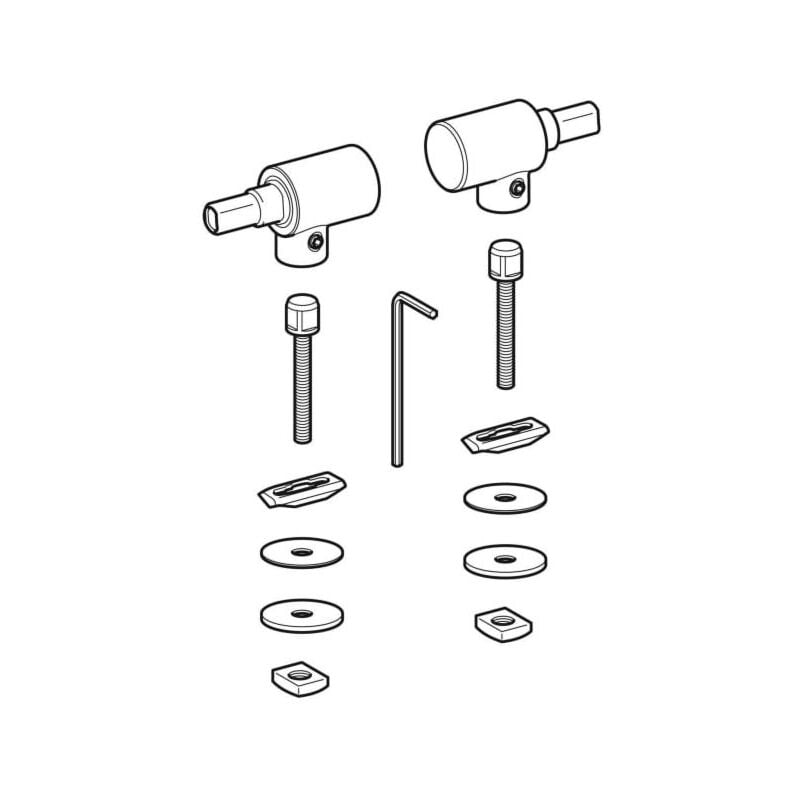 Charnières inox de remplacement Geberit 598114000 pour siège WC Joly 571005000 avant année 03/2014