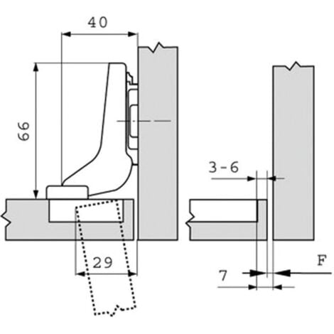 encastrées clip top 107° grand coude à visser - BLUM - CHA75T175