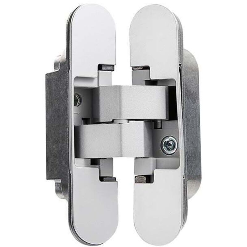 Charnière invisible pour portes, Lot de 2 charnières invisibles pour portes lourdes, charge 40 kg, ouverture 180º, zamak