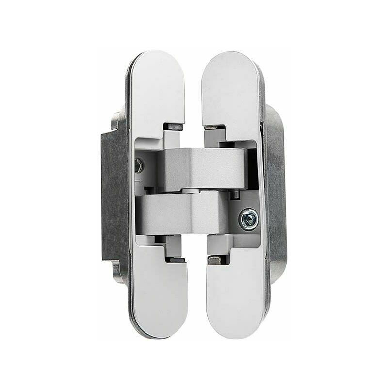 Sunflower - Charnière invisible pour portes, Lot de 2 charnières invisibles pour portes lourdes, charge de 40 kg, ouverture de 180º, zamak