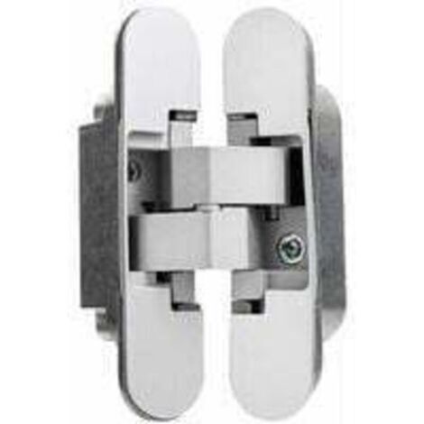 Charnière invisible pour portes, Lot de 2 charnières invisibles pour portes lourdes, charge de 35 kg, ouverture de 180º, zamak
