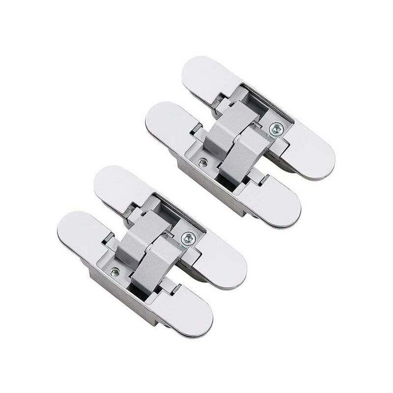 Charnière invisible pour portes, Lot de 2 charnières invisibles pour portes lourdes, charge de 40 kg, ouverture de 180º, zamak