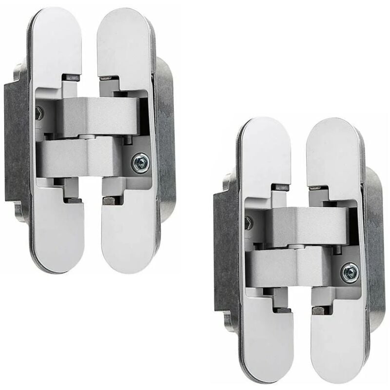 Charnière Invisible pour Portes Lourdes - Lot de 2 (Charge 40 kg, Ouverture 180º)