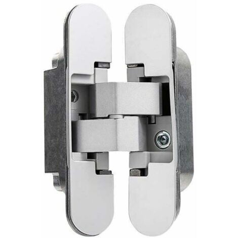 Charnière invisible pour portes lourdes - Lot de 2 - Charge 40 kg - Ouverture 180° - Réglage 3D ±2,5 mm