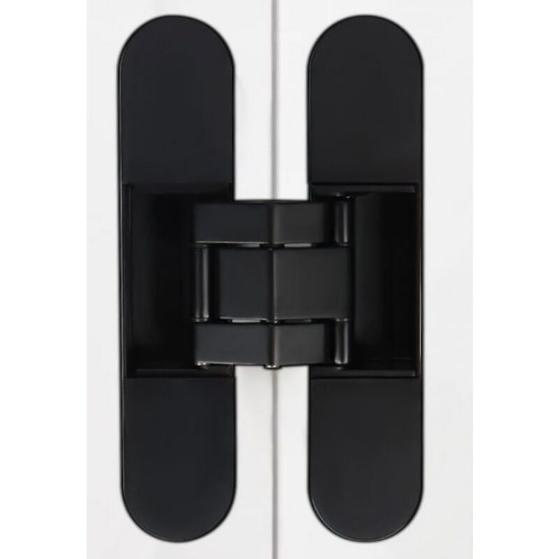 Csparkv - Charnière Invisible pour Portes, zamak, Noir, Lot de 1 charnières Invisibles pour Portes Lourdes, Charge de 40 kg, Ouverture de 180º