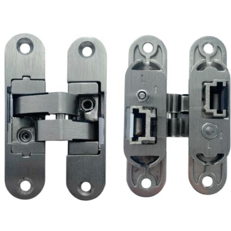 Charnière invisible réglable gauche 95x23mm – Zamac pour portes jusqu'à 40kg – Installation discrète et esthétique – SECURY-T