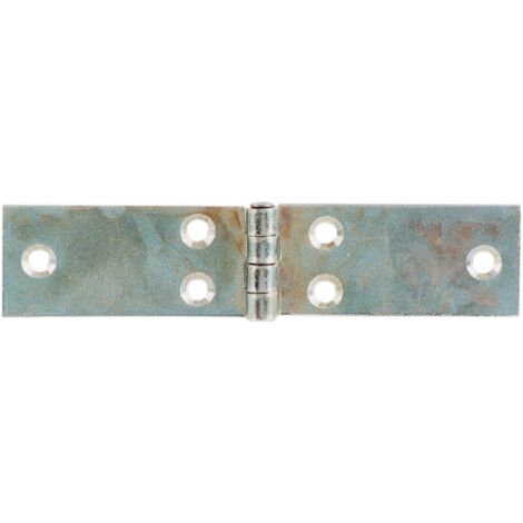 Charnie're longue en acier galvanise' hauteur 28 mm x largeur 120 mm avec axe fixe