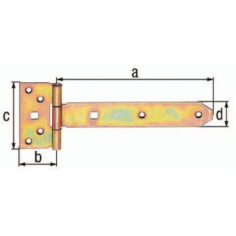 Charnière longue L.191,5 x 44xB.92 x 34xS.3mm Inox GAH (Par 6)