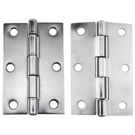 Charniere Meuble 2 piezas Conectores de bisagras de gabinete de ventana de acero inoxidable (Plata)