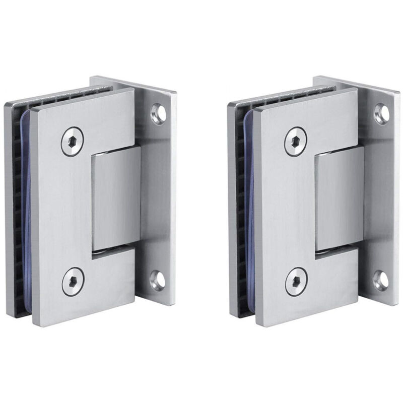 Charnière Pince de Porte Verre 90º Support Mural sans Cadre Clip pour Porte de Douche en Verre 8-10mm avec vis Accessoire-2PES