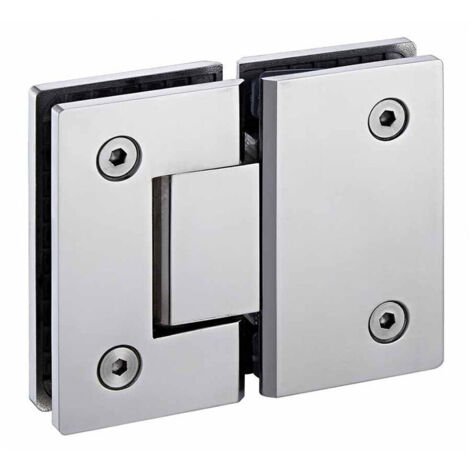 Charnière Pince de Porte Verre 90º Support Mural sans Cadre Clip pour Porte de Douche en Verre 8-10mm avec vis Accessoire