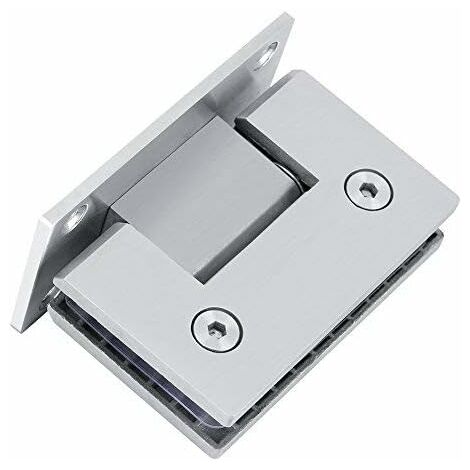 Charnière Pince de Porte Verre 90º Support Mural sans Cadre Clip pour Porte de Douche en Verre (Argent)，Lilaris