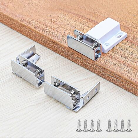 Charnière pivotante pour porte vitrée sans perçage, fermeture magnétique double pour vitrine, argentée-AquaForge