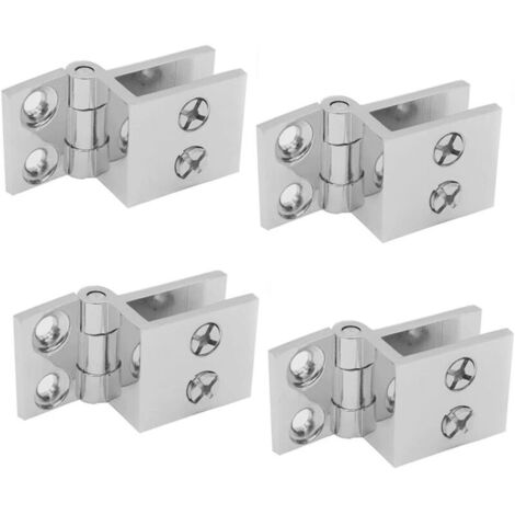 Charniere Porte Verre 4 Pièces Clip de Porte Verre Charnière Charnière Verre en Alliage de Zinc Charnière Porte en Verre de Meuble de Cuisine pour Clip de Fixation de Porte de Vitrine de Douche