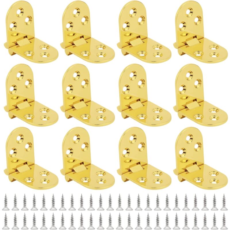 Charnière pour meuble,12 pcs Charnières de Table Pliantes,180 Degrés Charnière, Flip Top Charnière avec vis