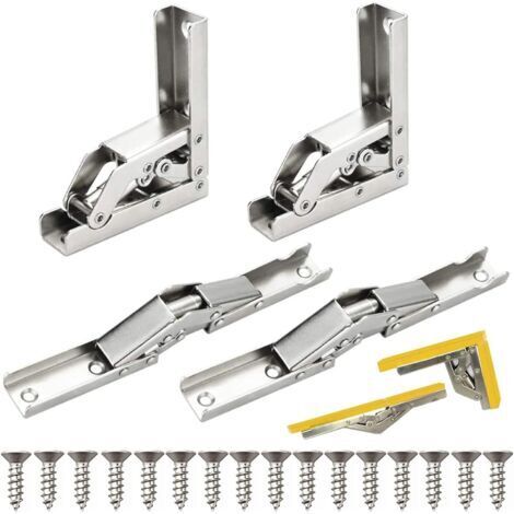 Charnière pour meuble,Charnière 90 Degrés 4pcs Charniere Pliante Porte Placard Pliant étagère Charnière à Visser Invisible