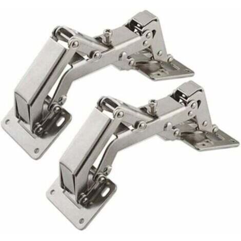 Charnière pour meuble,Lot de 2 Charnières de porte pour armoires de cuisine de 170 degrés + 16 vis - Charnières de porte grand angle - Pas de fente requise