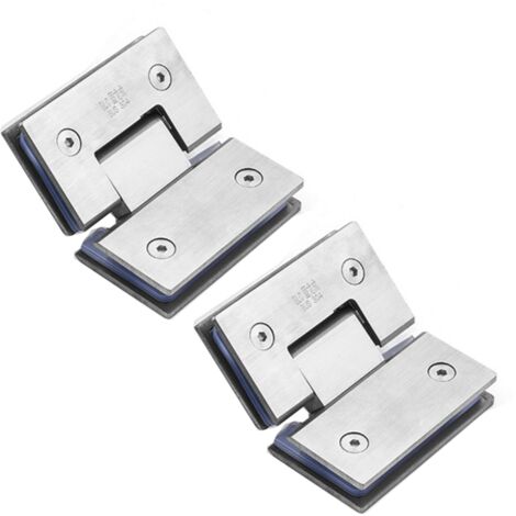 Charnière Pour Porte De Douche - Acier Inoxydable 304 - Ouverture 180° - Épaisseur Verre 6 À 12 Mm - Charge Maximale 45 Kg - Lot De 2