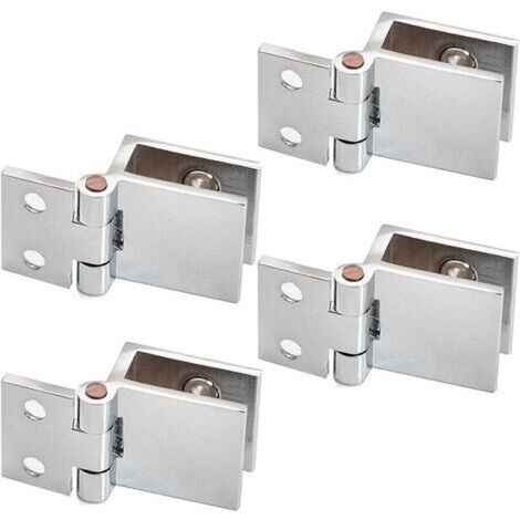 Charnière pour porte en verre 4 pièces, clip de serrage en alliage de zinc pour verre de 5 à 8 mm