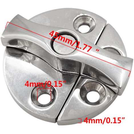 Charnière ronde robuste en acier inoxydable 316, 45 mm, pour serrure de porte, accessoires de quincaillerie marine et nautique.