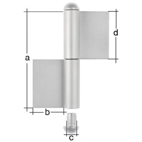 Charnière Typ K04 2 unités.pour souder tête ronde en acier inoxydable 120/30/9/60mm GA