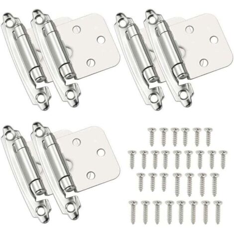 Charnières 6 Pcs Charniere Porte Charnière à Fermeture Automatique Matériau en Acier Laminé à Froid Paumelle Ressort avec Amortisseur pour Porte Placard Armoire à Chaussures Bibliothèque Cave à Vin