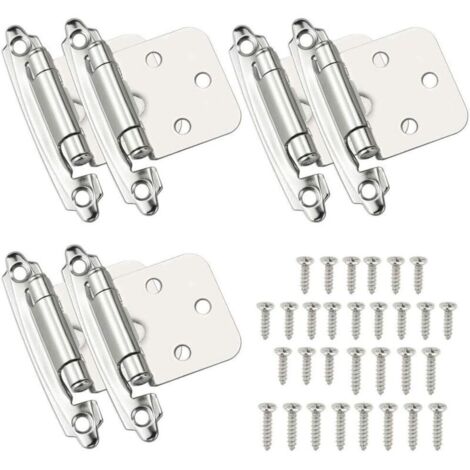 Charnières 6 Pcs Charniere Porte Charnière à Fermeture Automatique Matériau en Acier Laminé à Froid Paumelle Ressort avec Amortisseur pour Porte Placard Armoire à Chaussures Bibliothèque Cave à Vin