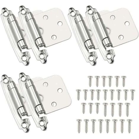 Charnières 6 Pcs Charniere Porte Charnière à Fermeture Automatique Matériau en Acier Laminé à Froid Paumelle Ressort avec Amortisseur pour Porte Placard Armoire à Chaussures Bibliothèque Cave à Vin
