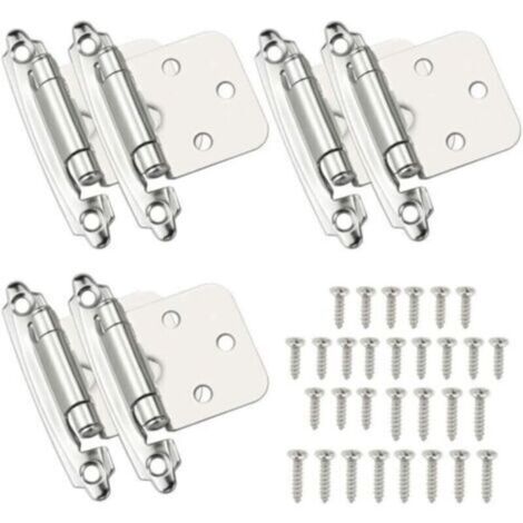 Charnières 6 Pcs Charniere Porte Charnière à Fermeture Automatique Matériau en Acier Laminé à Froid Paumelle Ressort avec Amortisseur pour Porte Placard Armoire à Chaussures Bibliothèque Cave à Vin..D