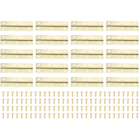 Charnières à bascule en fer style rétro, 75 x 25 mm, jaunes (20 pcs)
