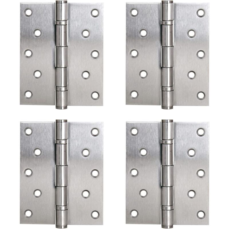 Charnières à Bout Paumelle à Visser Acier Inox à Roulement à Billes Charnière 127 x 102mm pour Portes Intérieures à Recouvrement Jusqu'à 120kg (4
