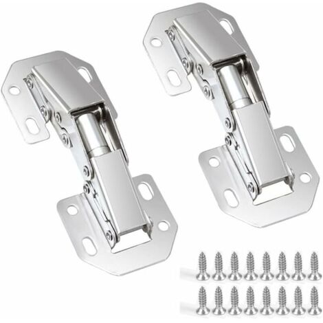 Charnières à Fermeture, 4pcs Charniere Porte Placard 90 Degré Charniere Invisible Meuble pour Porte Armoire Placard de Cuisine 77mm,