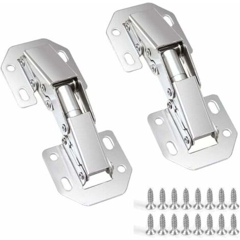 Charnières à Fermeture, 4pcs Charniere Porte Placard 90 Degré Charniere Invisible Meuble pour Porte Armoire Placard de Cuisine 77mm,