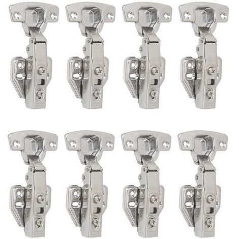 Charnières à recouvrement total à 100 degrés avec amortisseur intégré et mécanisme de fermeture automatique pour portes de placards de cuisine (lot d