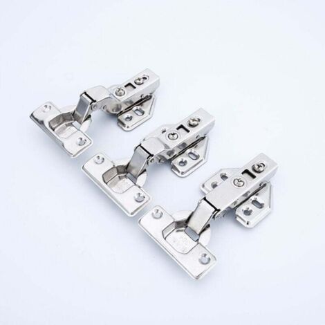 Charnières à recouvrement total de 8 degrés avec amortisseur intégré et mécanisme de fermeture automatique pour portes de placards de cuisine