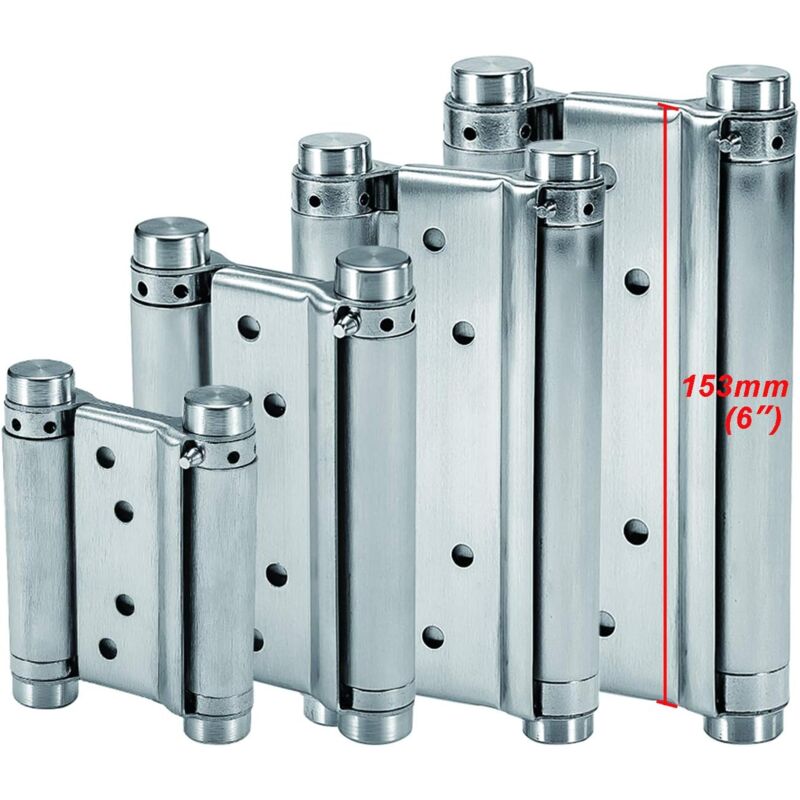 Charnières À Ressort (153mm) en Acier Inox À Double Action pour Portes Battante Charnière Fermeture Automatique pour Saloon Café Bar Pub Comptoir