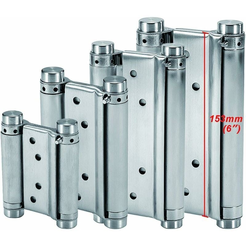 Charnières à Ressort (153mm) en Acier Inox à Double Action pour Portes Battante Charnière Fermeture Automatique pour Saloon Café Bar Pub Comptoir