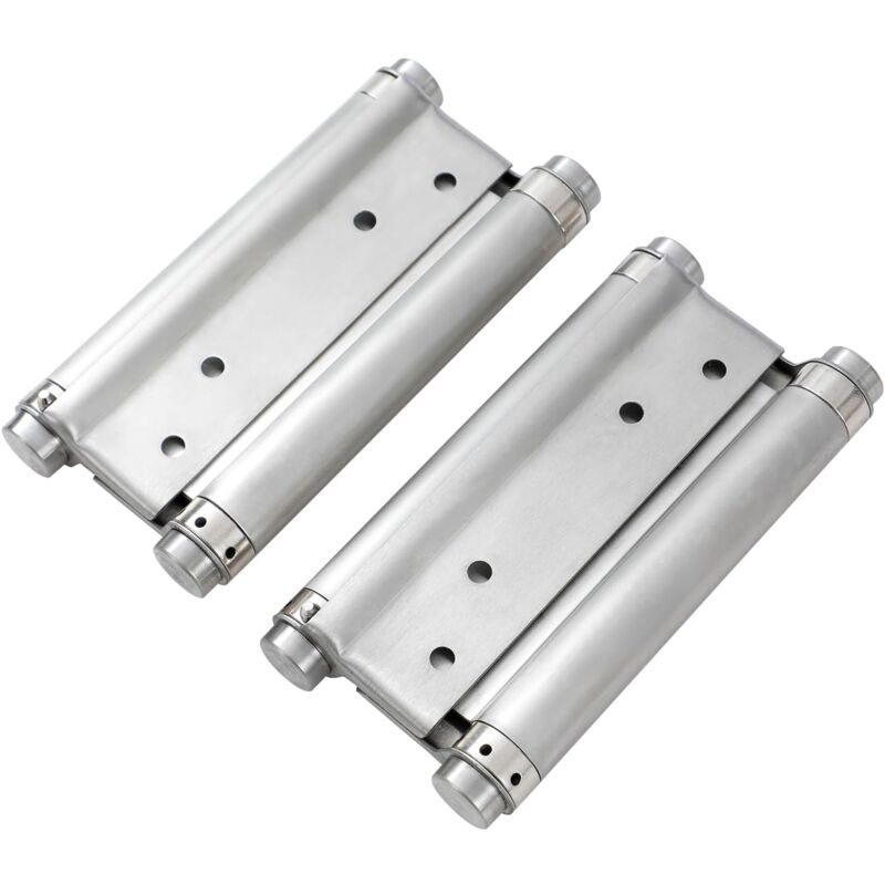 Charnières à Ressort à Double Action 6' 150mm, 1 Paire avec Vis Charnières de Porte Battantes Doubles en Acier Inoxydable pour Portes Intérieures et